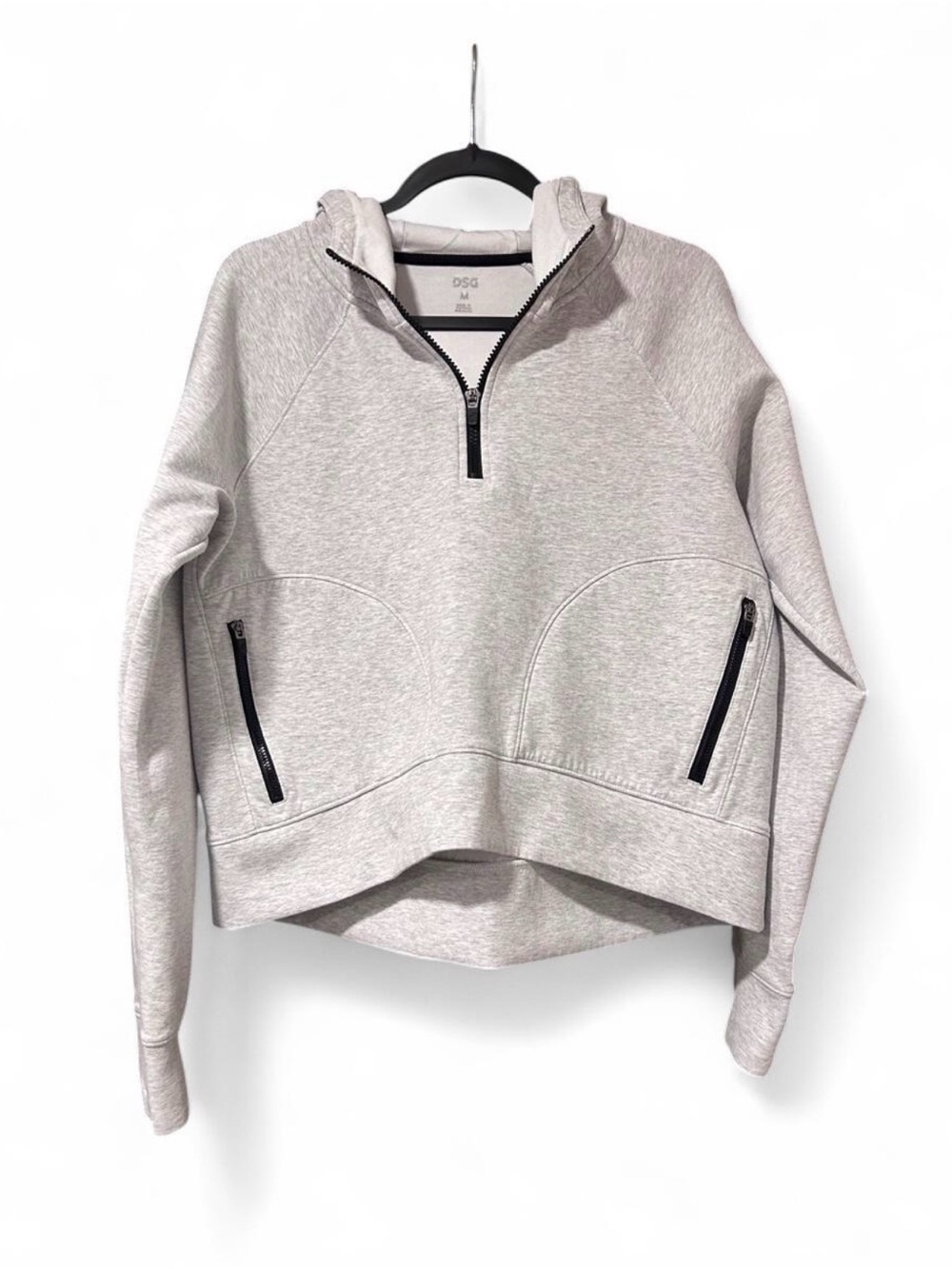 DSG Women’s Medium Gray Quarter Zip Hoodie Pullover Athletic Sweatshirt